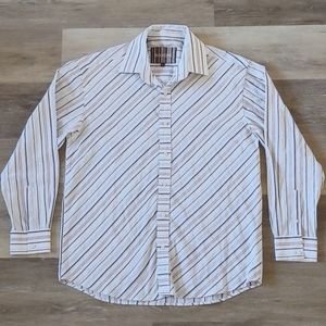 Manzini Western Style Long Sleeve Button Down Shirt 100% Cotton Size XL